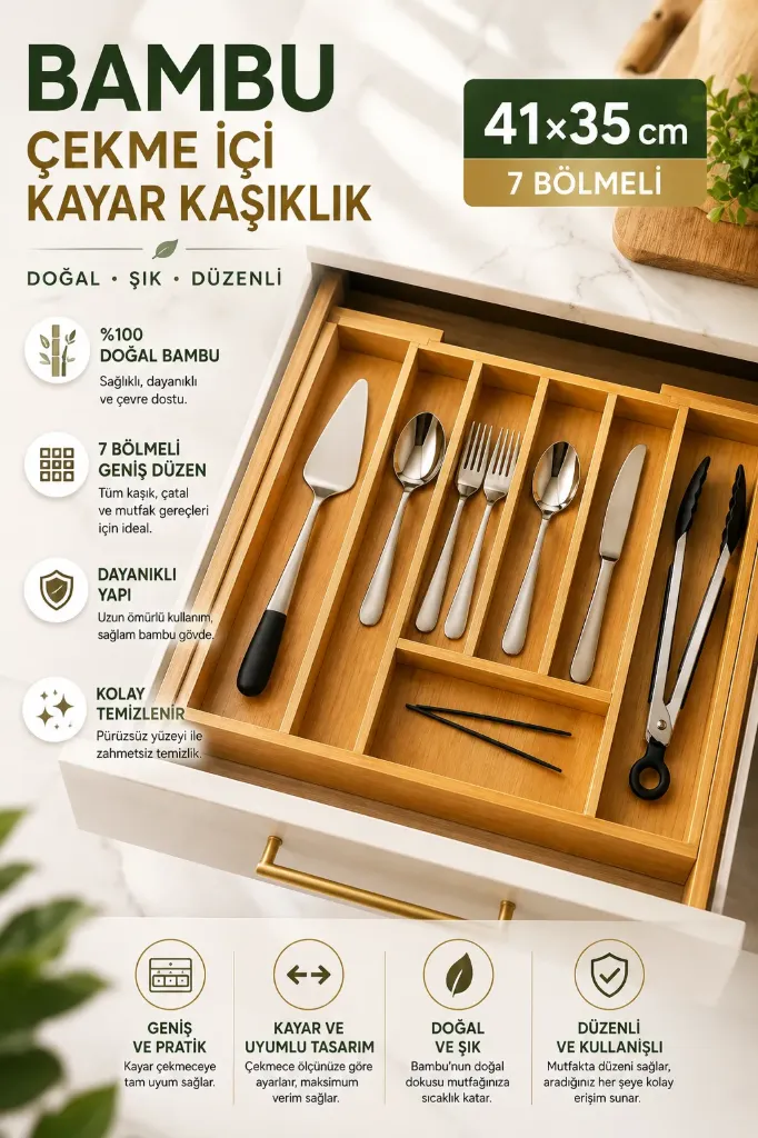 Bambu Kayar Kaşıklık 41x35  *12