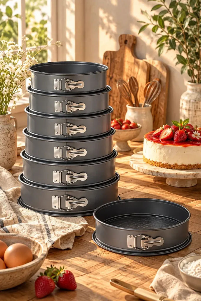 [FBS-801] 6 Lı Yuvarlak Metal Kek Kalıbı Kelepçeli