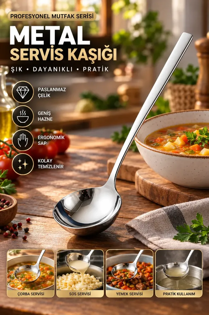 Metal Servis Kaşığı Kepçe