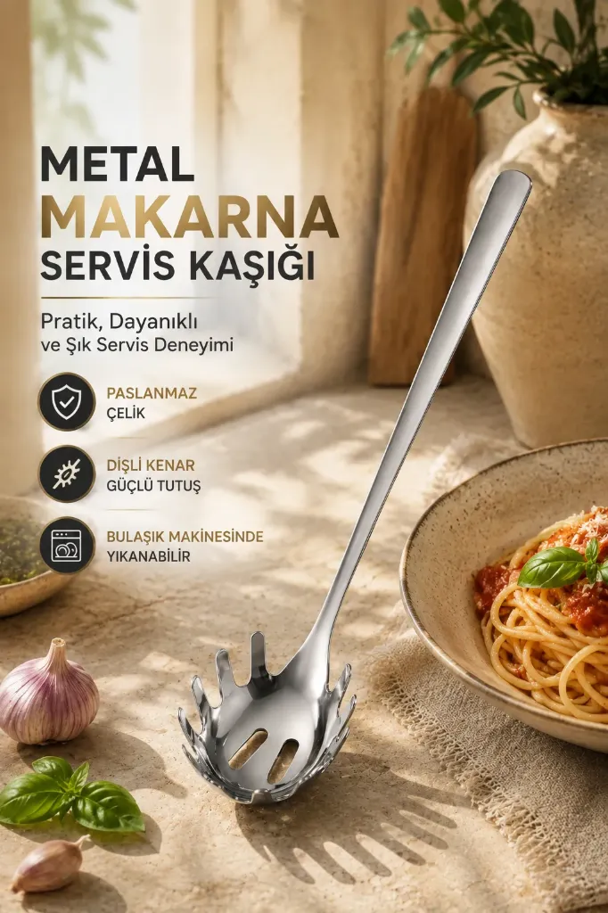 Metal Makarna Servis Kaşığı Kevgir*240