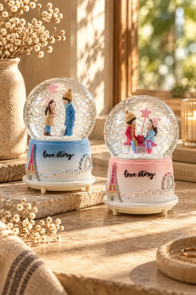 Snow Globe Spraying Couple JH265