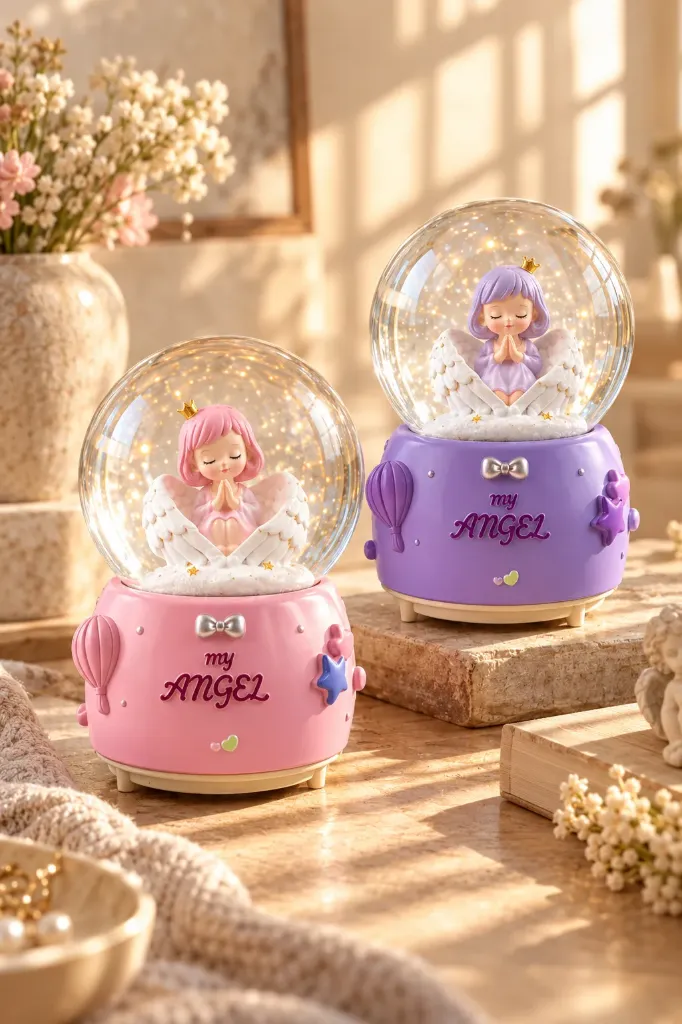 [FBS-1036] Snow Globe Spraying Angel JH313  *24