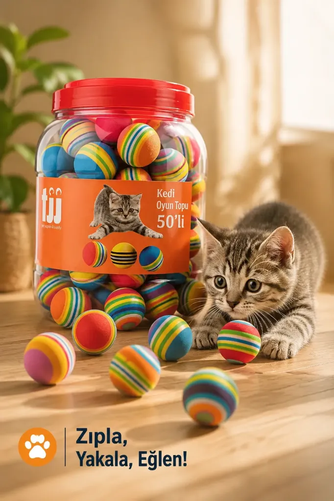 [FBS-0980] Kedi Oyuncak 50 Li Top Kavanozu *36