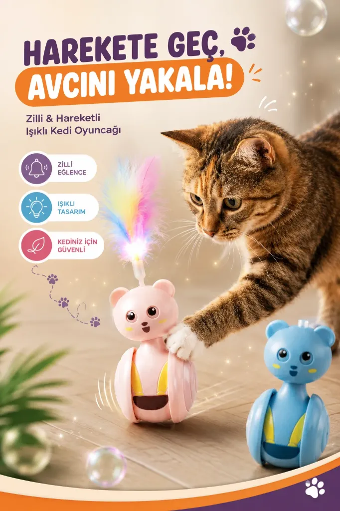 Kedi Köpek Tüylü Hacı Yatmaz Oyuncak